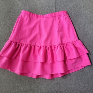 J Crew Size 8 Pink Wool Blend Ruffle Tiered Skirt Barbie Core 632